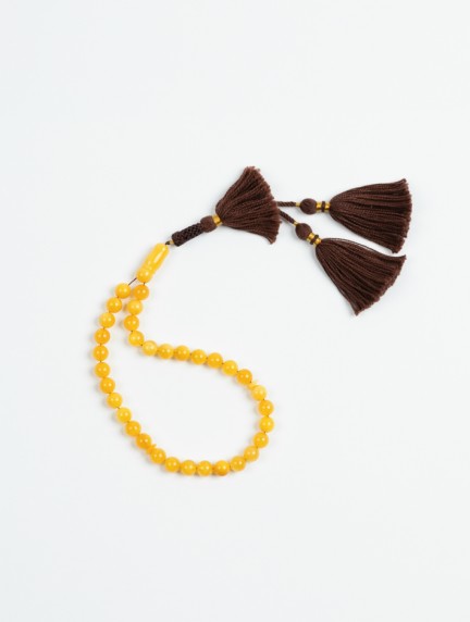 P By PrivilegeAmber Prayer Beads with Cotton Tasselimage1374