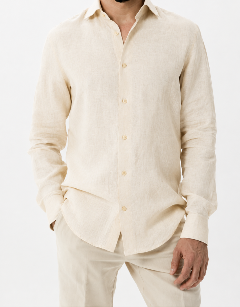 Patrick Hellmann Collection Natural Linen Shirt image