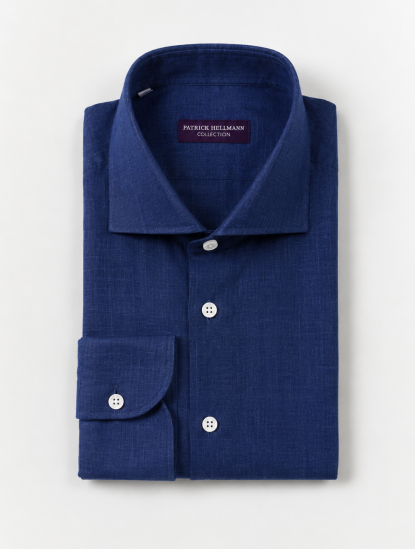 Patrick Hellmann CollectionBlue Linen Shirtimage1382