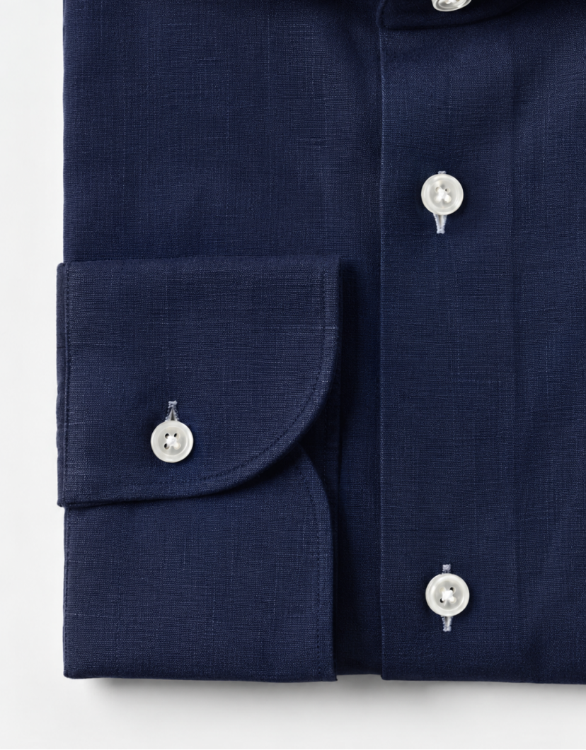 Patrick Hellmann Collection Blue Linen Shirt image