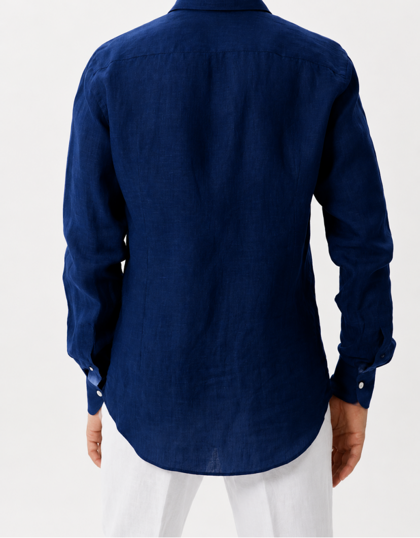 Patrick Hellmann Collection Blue Linen Shirt image
