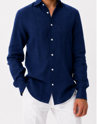 Patrick Hellmann Collection Blue Linen Shirt thumbnail 1