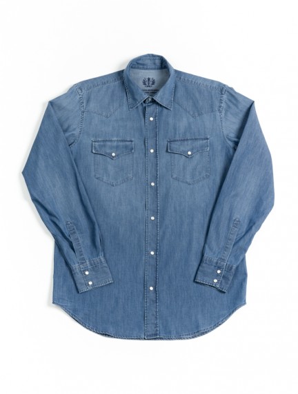 Scissor ScriptorWashed Blue Denim Shirt 100% Cottonimage1303