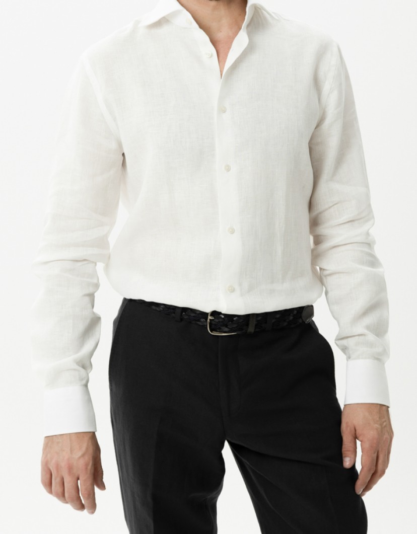 Patrick Hellmann Collection White Shirt 100% Linen image