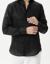 Azzur-Black-Shirt-100-Linen-thumbnail-1 Azzur  Black Shirt 100% Linen thumbnail 1