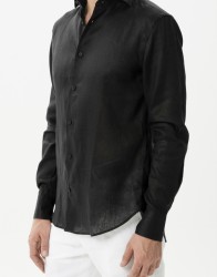 Azzur-Black-Shirt-100-Linen-thumbnail-3 Azzur  Black Shirt 100% Linen thumbnail 3