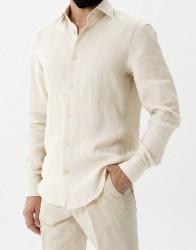 Patrick Hellmann Collection Natural Linen Shirt thumbnail 1