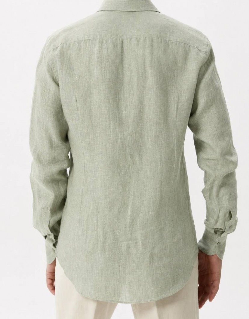 Patrick Hellmann Collection Light Green Shirt 100% Linen image