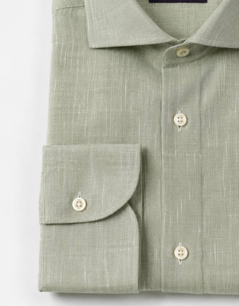 Patrick Hellmann Collection Light Green Shirt 100% Linen image