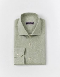 Patrick Hellmann Collection Light Green Shirt 100% Linen thumbnail