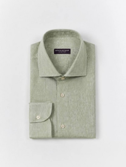 Patrick Hellmann CollectionLight Green Shirt 100% Linenimage1379