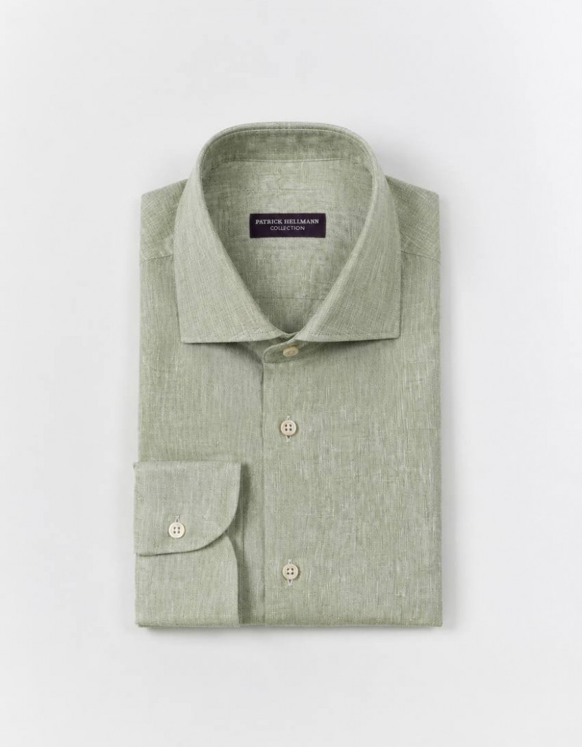 Patrick Hellmann Collection Light Green Shirt 100% Linen image