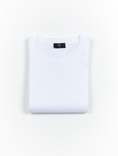 AzzurWhite T-shirt 100% Cotton Regular Fitimage1304