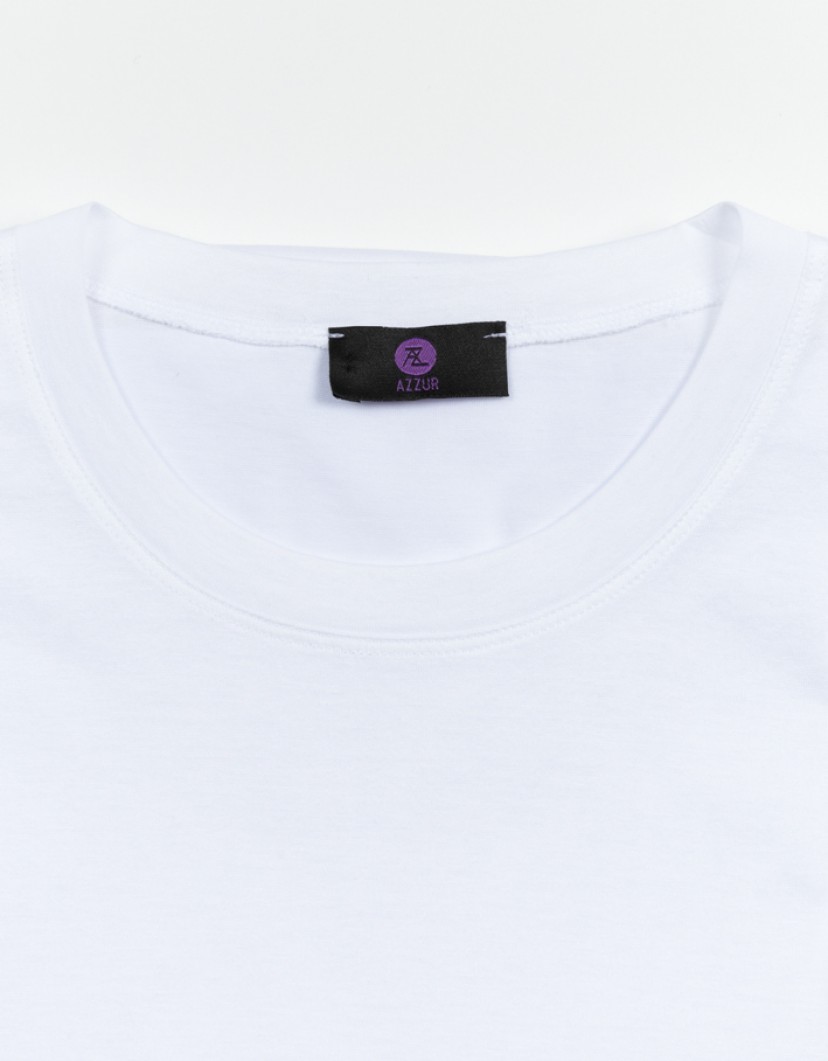 Azzur White T-shirt 100% Cotton Regular Fit image