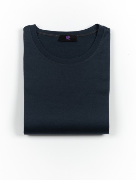 AzzurDark Grey T-shirt 100% Cotton Regular Fitimage1306