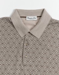 Castello D'Oro Beige Polo Long Sleeve Button Fastening thumbnail 1