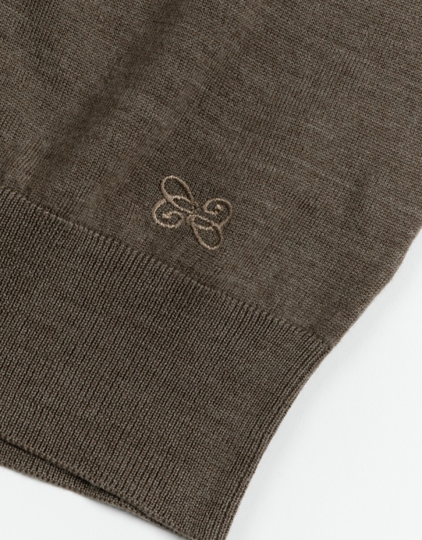 Castello d'Oro Beige Polo Long Sleeve 100% Wool image