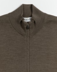 Castello D'Oro Beige Cardigan Zip Fastening 100% Merinos Wool thumbnail 2