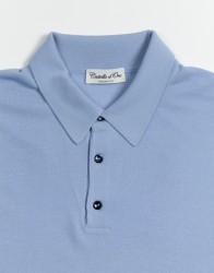 Castello d'Oro Light Blue Polo Long Sleev 100% Merinos Wool thumbnail 1