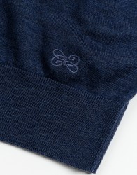 Castello-dOro-Denim-Blue-Jumper-Round-Neck-100-Merinos-Wool-thumbnail-6 Castello d'Oro Denim Blue Jumper Round Neck 100% Merinos Wool thumbnail 6