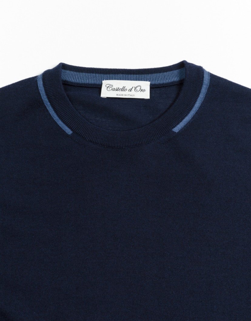 Castello-dOro-Blue-Jumper-Round-Neck-image Castello d'Oro Blue Jumper Round Neck image