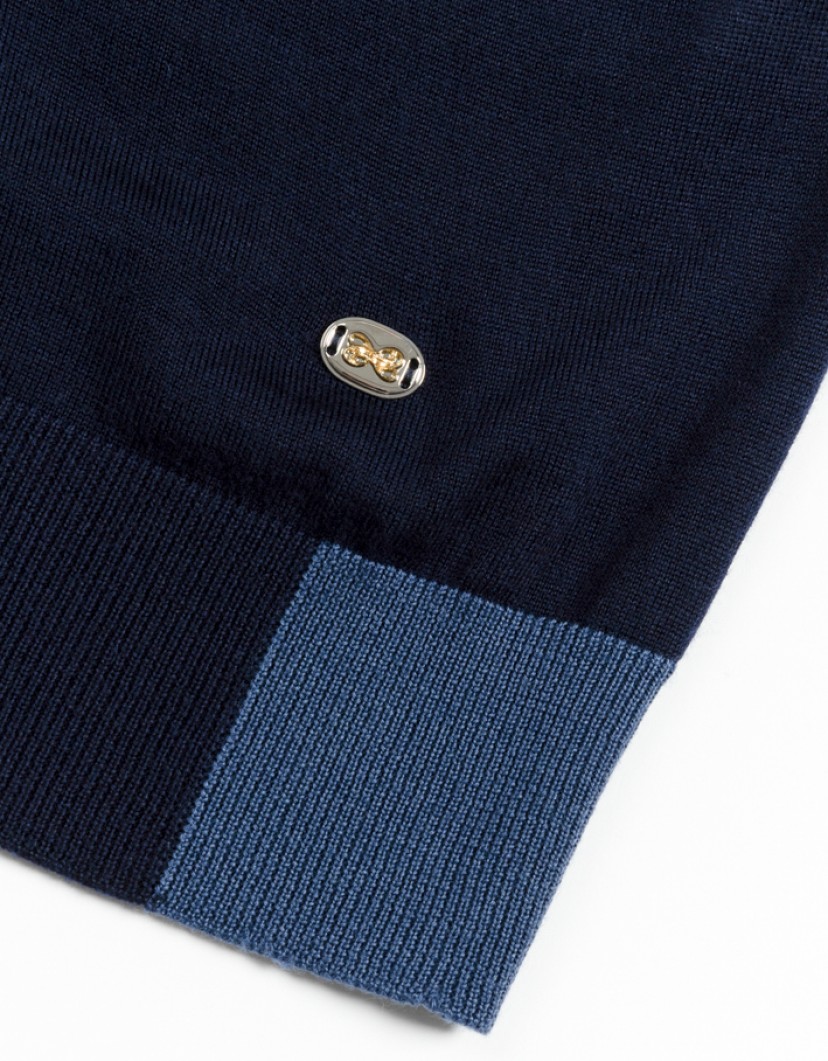 Castello-dOro-Blue-Jumper-Round-Neck-image Castello d'Oro Blue Jumper Round Neck image