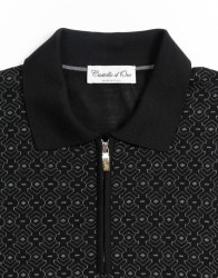 Castello d'Oro Black Polo Long Sleeve Zip Fastening thumbnail 1
