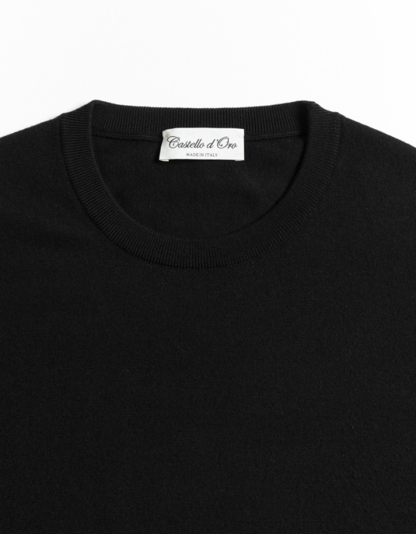 Castello-dOro-Black-Jumper-Round-Neck-image Castello d'Oro Black Jumper Round Neck image