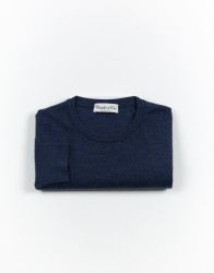 Castello-dOro-Denim-Blue-Jumper-Round-Neck-100-Merinos-Wool-thumbnail Castello d'Oro Denim Blue Jumper Round Neck 100% Merinos Wool thumbnail