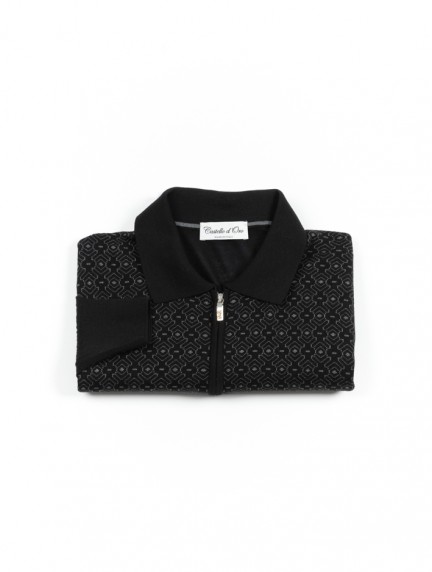 Castello d'OroBlack Polo Long Sleeve Zip Fasteningimage1316
