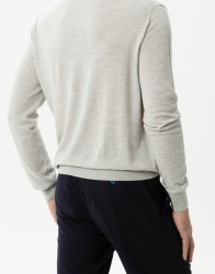Castello d'Oro Light Grey Jumper Round Neck 100% Merinos Wool thumbnail 4