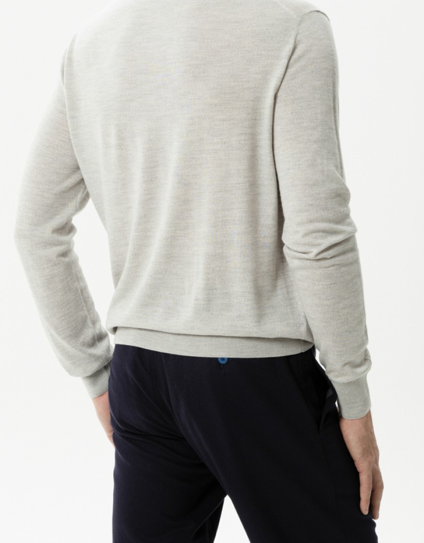 Castello d'Oro Light Grey Jumper Round Neck 100% Merinos Wool image