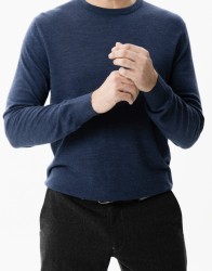 Castello-dOro-Denim-Blue-Jumper-Round-Neck-100-Merinos-Wool-thumbnail-1 Castello d'Oro Denim Blue Jumper Round Neck 100% Merinos Wool thumbnail 1