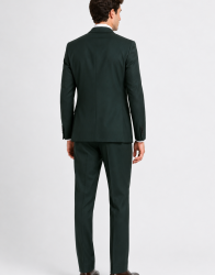 Azzur Elegant Forest Green Wool Suit thumbnail 2