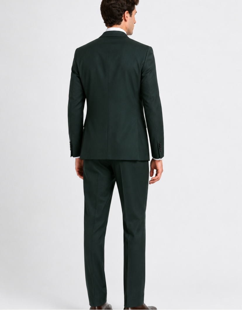 Azzur Elegant Forest Green Wool Suit image