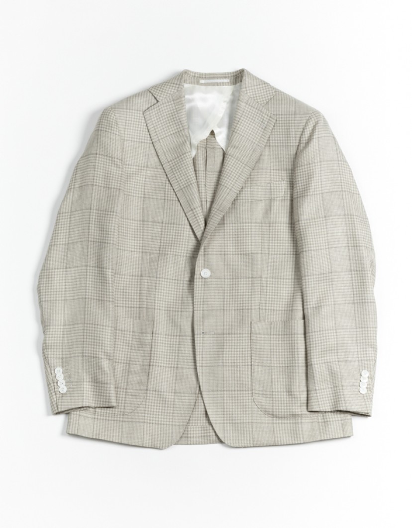 Azzur Beige Blazer Prince Of Well Chesk Fabric Loro Piana image
