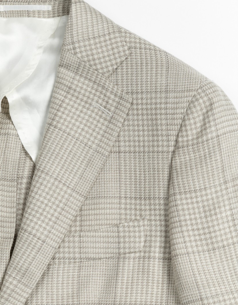 Azzur Beige Blazer Prince Of Well Chesk Fabric Loro Piana image