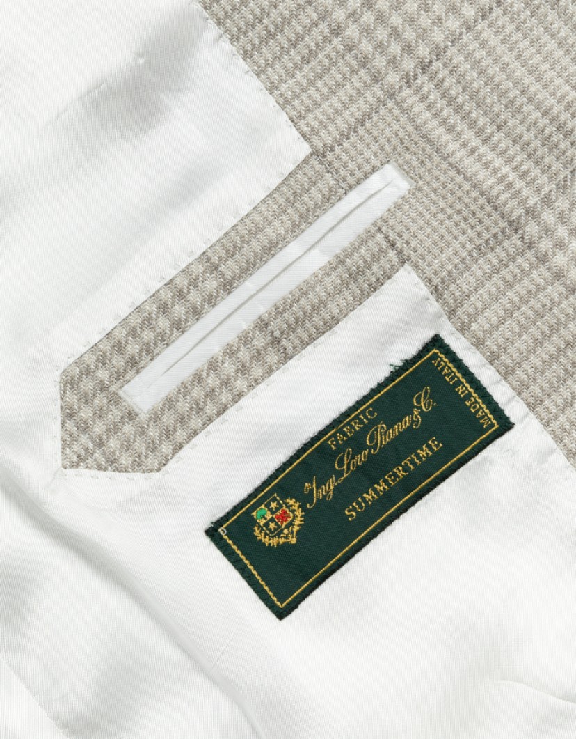 Azzur Beige Blazer Prince Of Well Chesk Fabric Loro Piana image