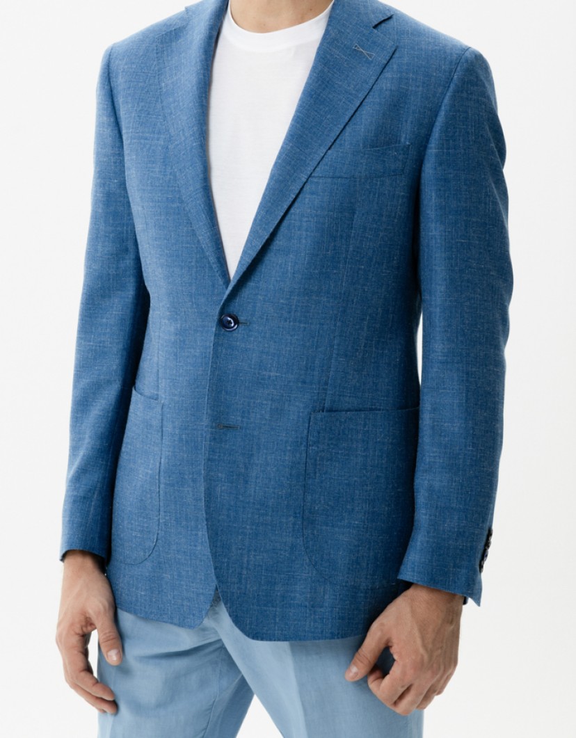 Azzur Bright Blue Blazer With Patch Pocket image