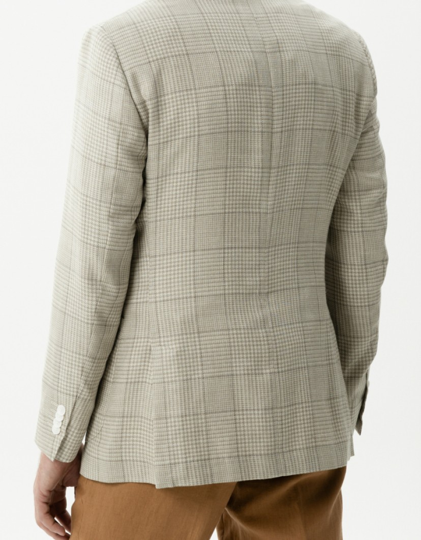 Azzur Beige Blazer Prince Of Well Chesk Fabric Loro Piana image