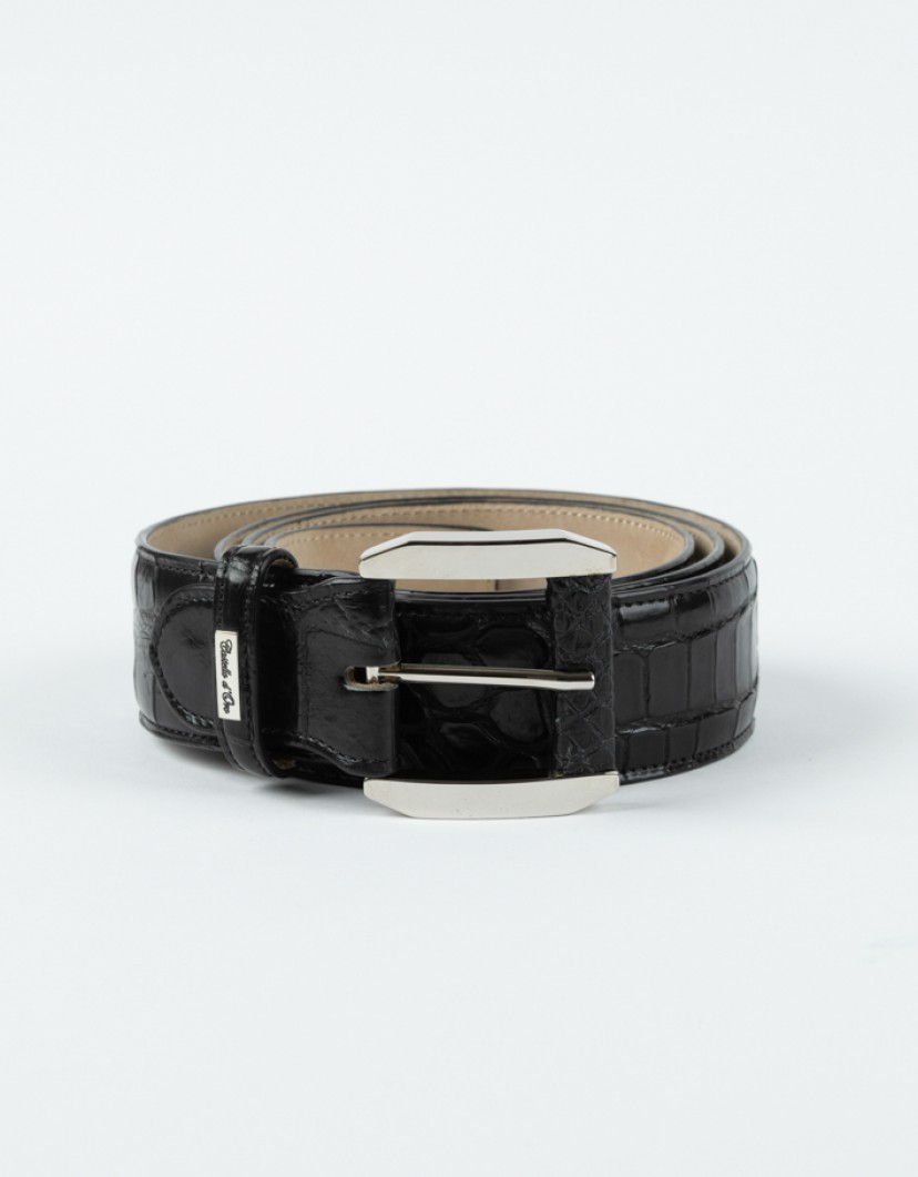 Castello-DOro-Black-Crocodile-Belt-image Castello D'Oro Black Crocodile Belt image