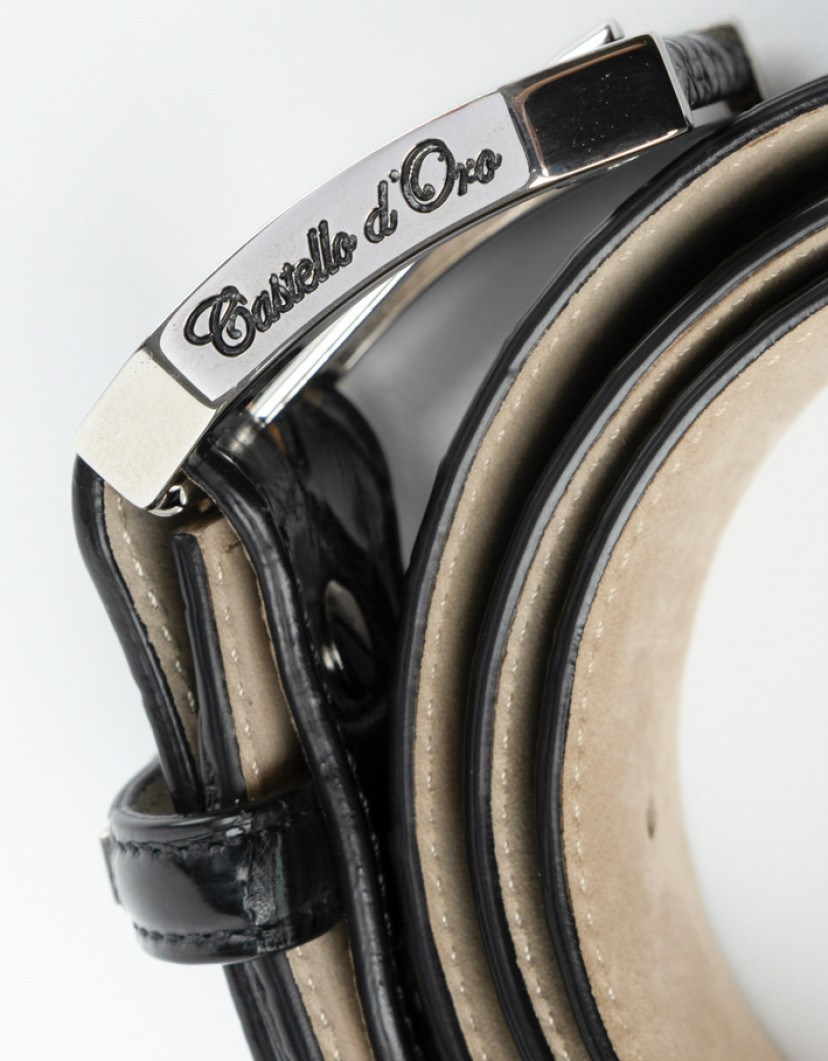 Castello-DOro-Black-Crocodile-Belt-image Castello D'Oro Black Crocodile Belt image