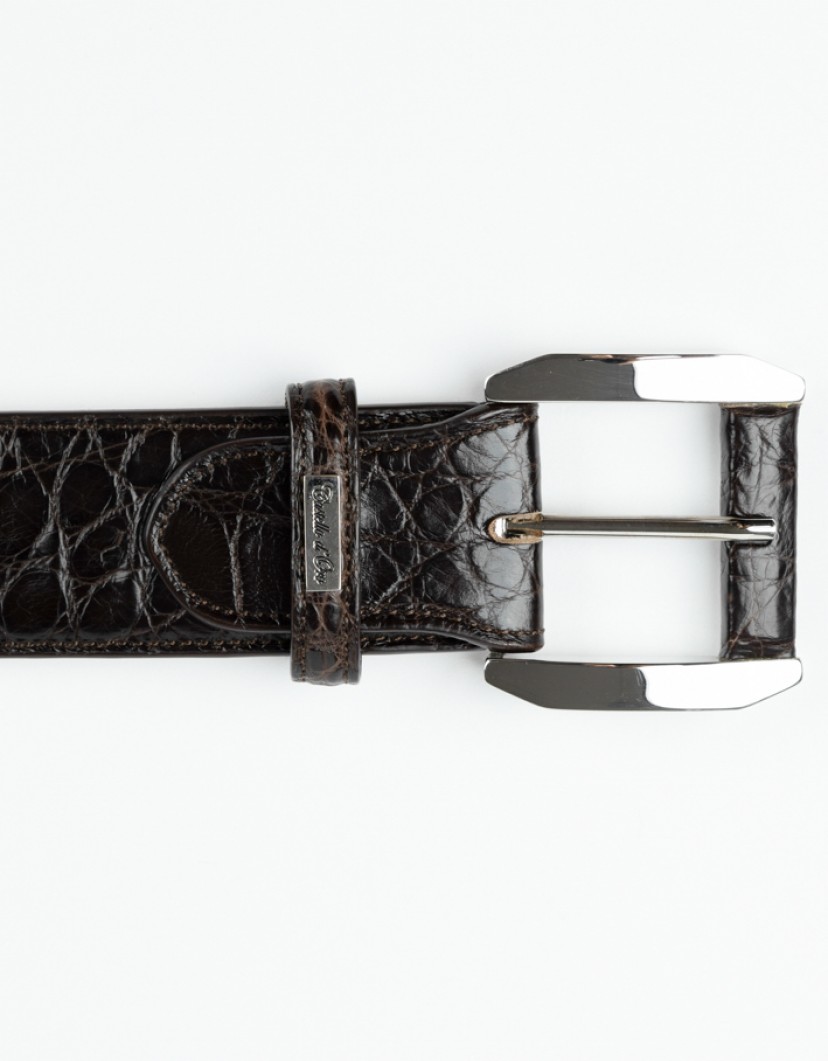 Castello-DOro-Brown-Crocodile-Belt-image Castello D'Oro Brown Crocodile Belt image