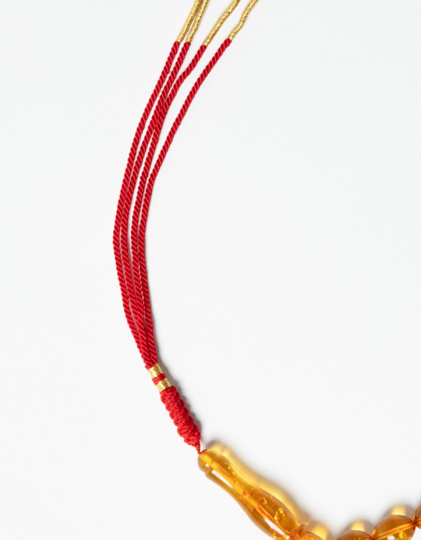 P By Privilege 100% Amber 33 Beads Oval Form image
