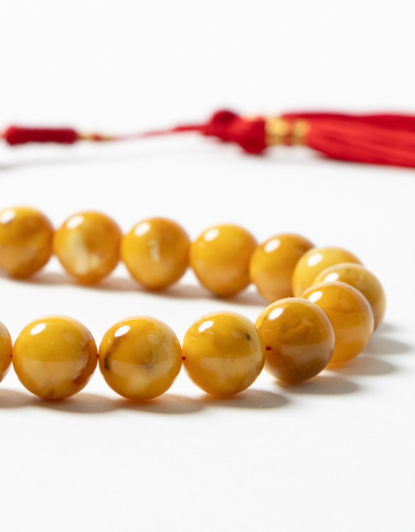 P By Privilege 100% Natural Baltic Amber Prayer Beads with Viscose Tassel image