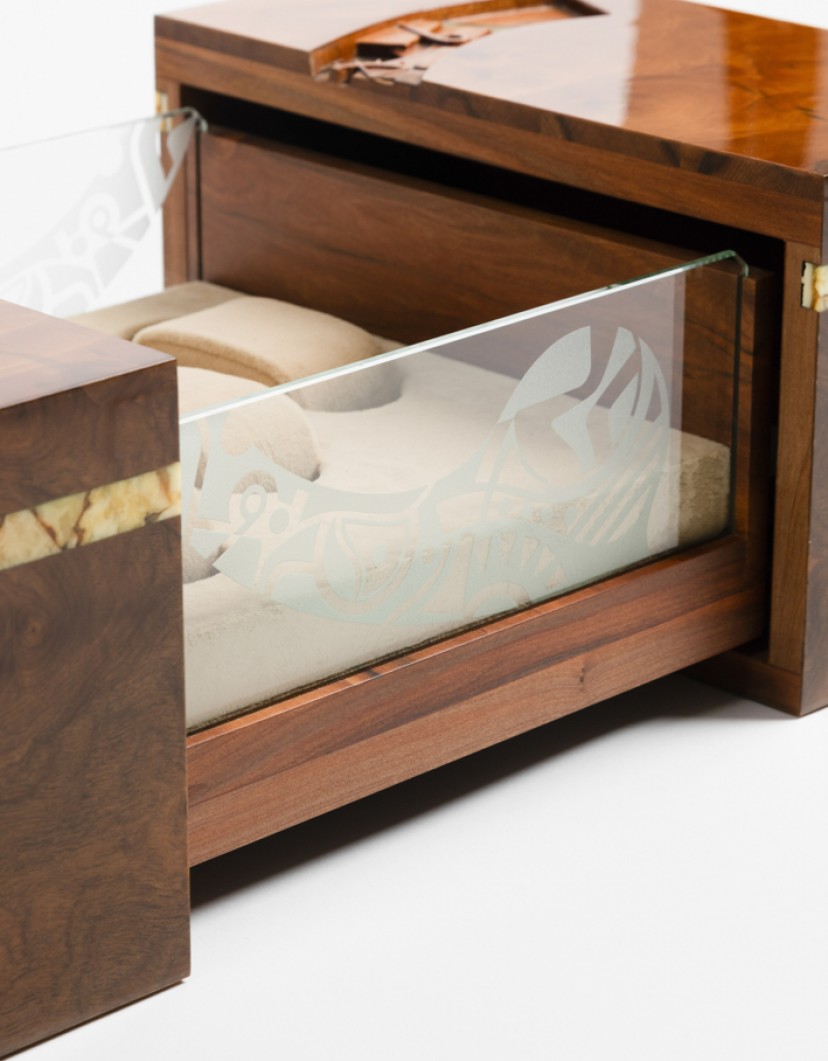 P By Privilege Watch Box Walnut Root And Amber 42 Million Years (3 Slots) image