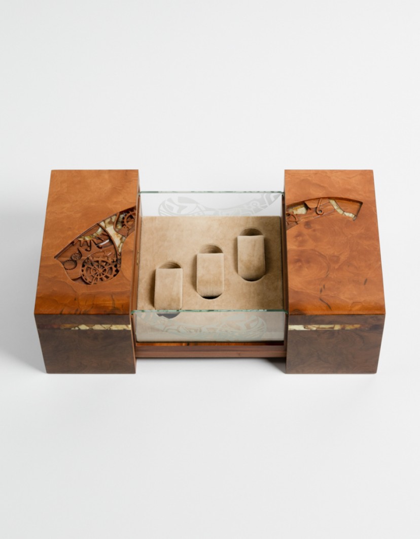 P By Privilege Watch Box Walnut Root And Amber 42 Million Years (3 Slots) image