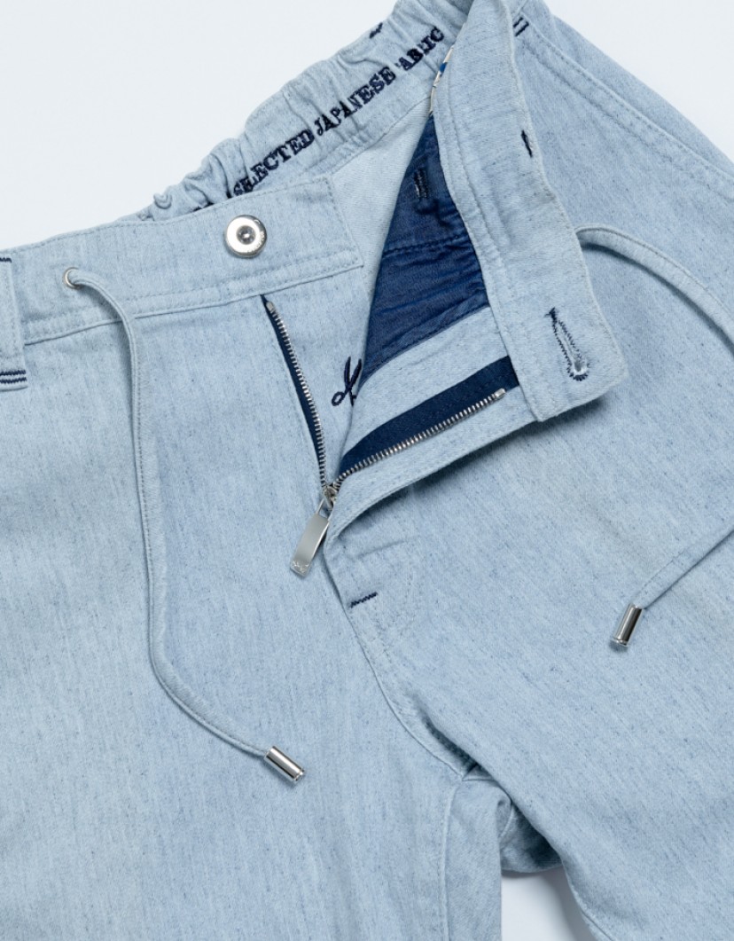 Scissor Scriptor Light Blue Jeans With Drawsting image