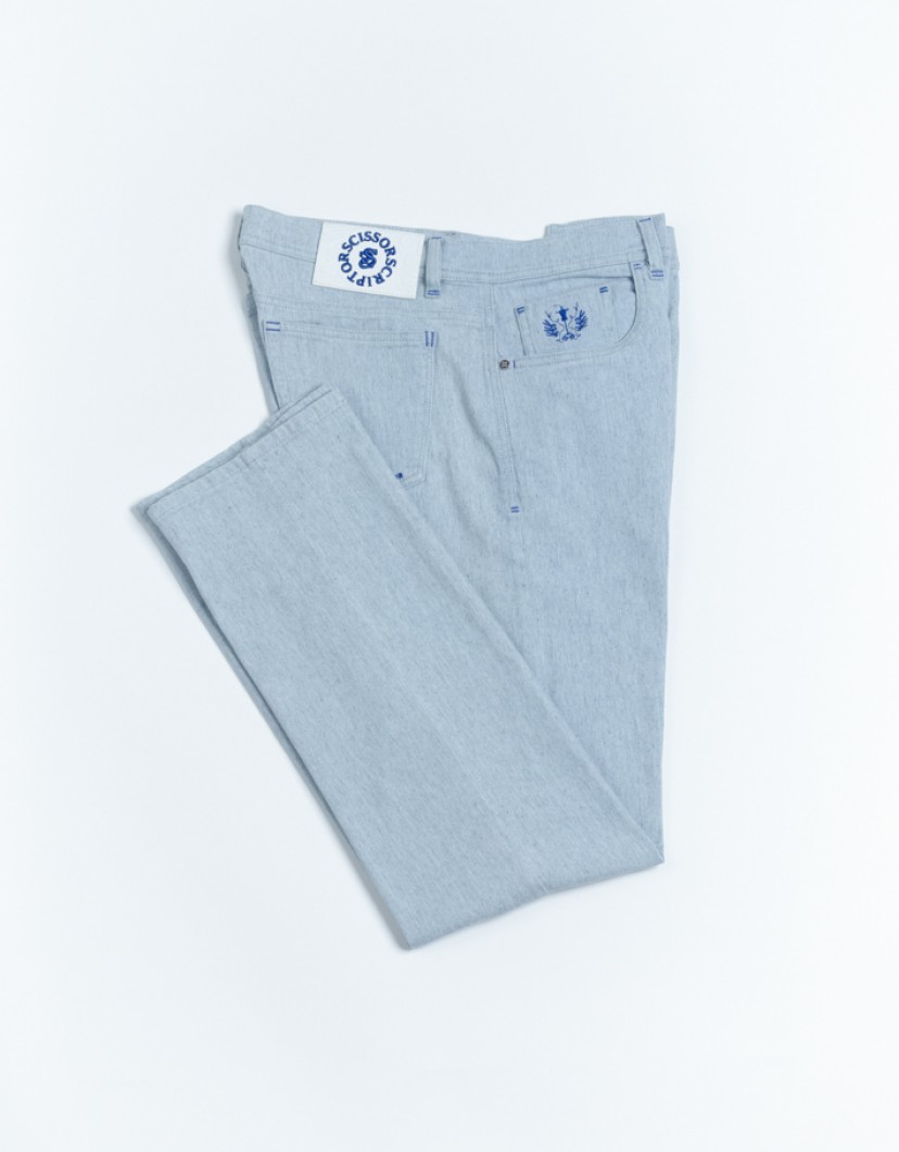 Scissor Scriptor Washed Light Blue Leans image