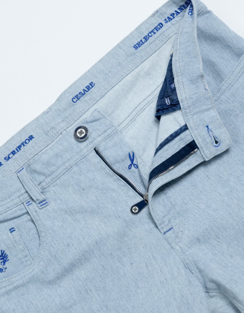 Scissor Scriptor Washed Light Blue Leans image